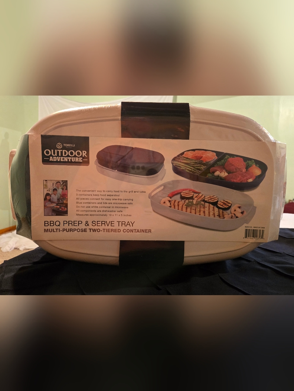 BBQ Prep & Serve Tray - Cream Two-Tier Food Container